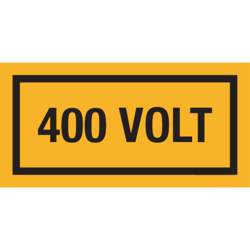 Sticker met tekst "400 Volt"