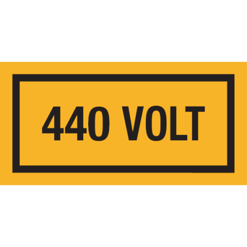 Sticker met tekst "440 Volt"