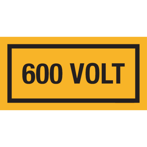 Sticker met tekst "600 Volt"