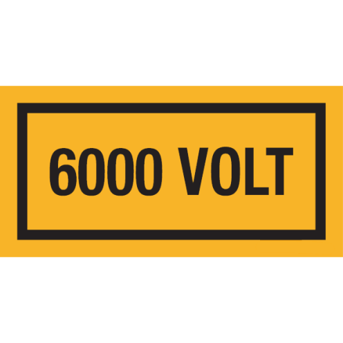 Sticker met tekst "3000 Volt"