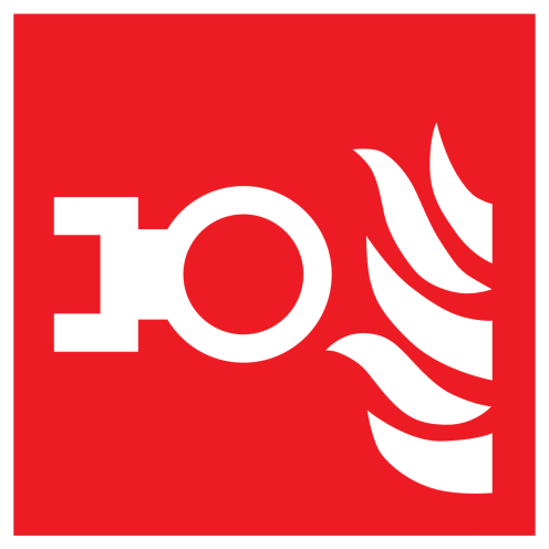 Sticker met pictogram van een aansluitpunt droge blusleiding - NEN 3011