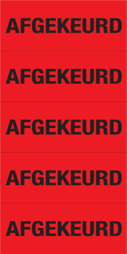 Sticker "Afgekeurd" rood