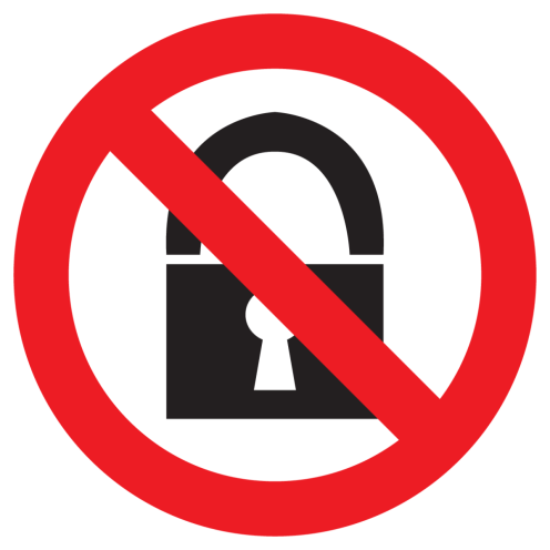 Sticker met pictogram Afsluiten verboden