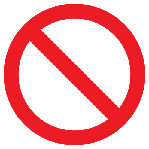 Sticker met pictogram Algemeen verbod ISO7010 - P001