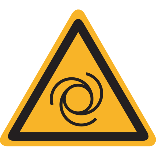 Sticker met pictogram "Waarschuwing automatisch startende machine" - ISO 7010 - W018