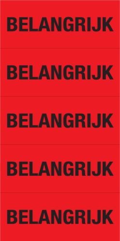 Sticker Belangrijk rood