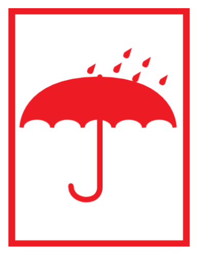 Sticker met pictogram Beschermen tegen vocht