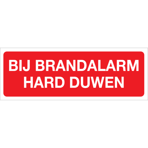 Bij brandalarm hard duwen (Sticker)