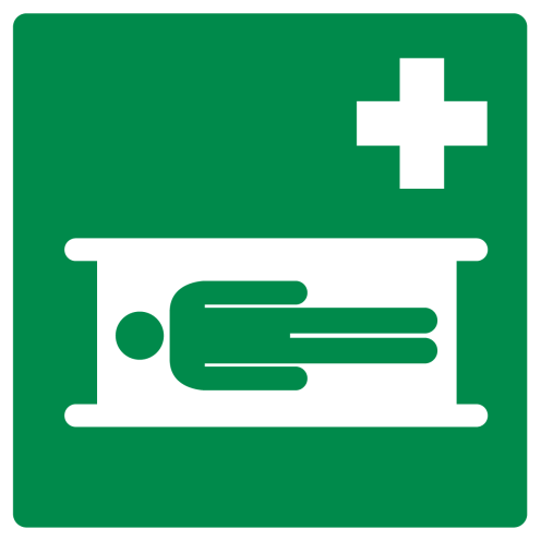 Sticker met pictogram brancard ISO 7010