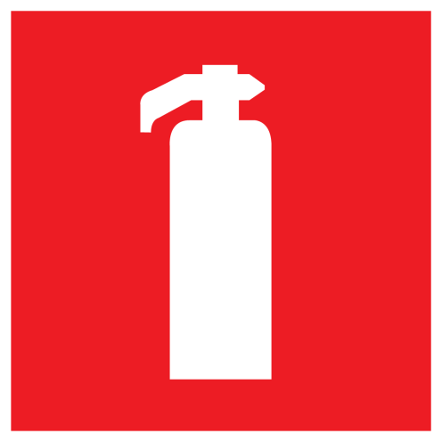 Sticker met pictogram van een brandblusser