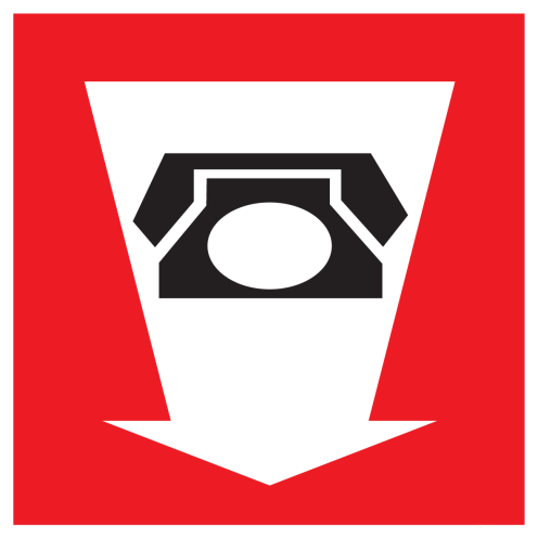 Sticker met pictogram van een noodtelefoon