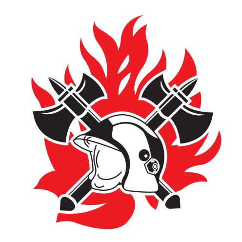 Sticker met brandweer pictogram