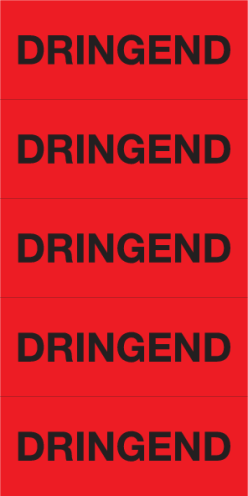 Sticker Dringend rood