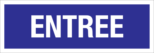Sticker Entree - blauw met witte tekst