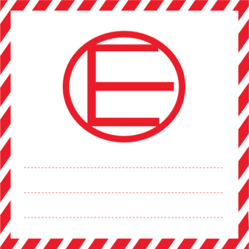 Sticker met pictogram Excepted quantity