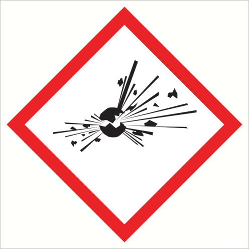 Sticker met pictogram "Explosieve Stoffen" - GHS 01