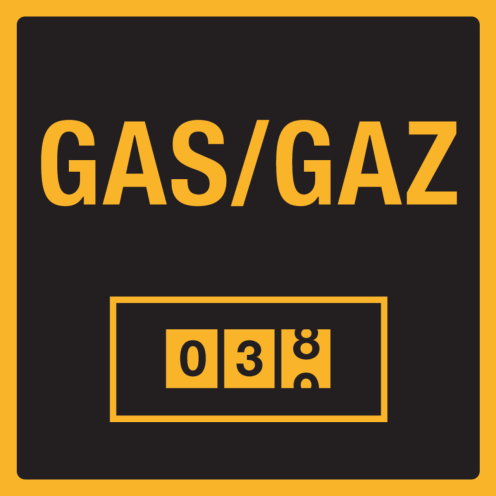 Sticker met pictogram voor het aanduiden van de gasmeter