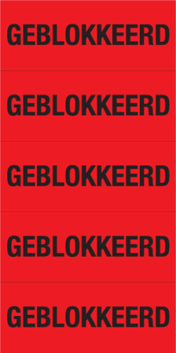 Sticker Geblokkeerd rood