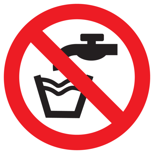 Sticker met pictogram Geen drinkwater ISO7010 - P005