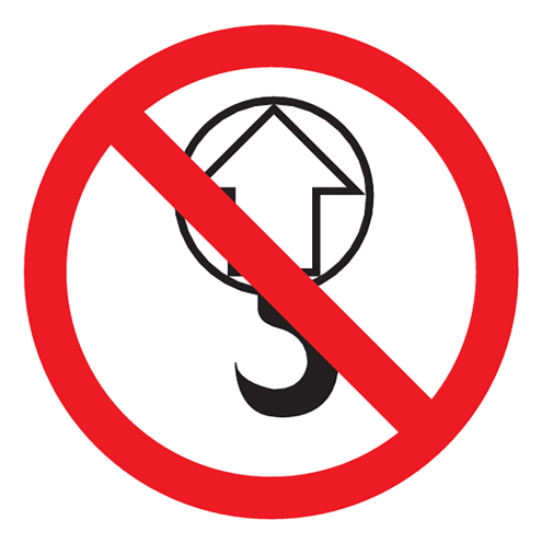 Sticker met pictogram geen hijspunt