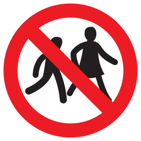 Sticker met pictogram Verboden voor kinderen ISO7010 - P036