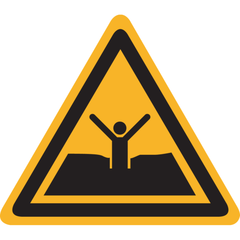 Sticker met pictogram "Waarschuwing Drijfzand" - ISO 7010 - W061