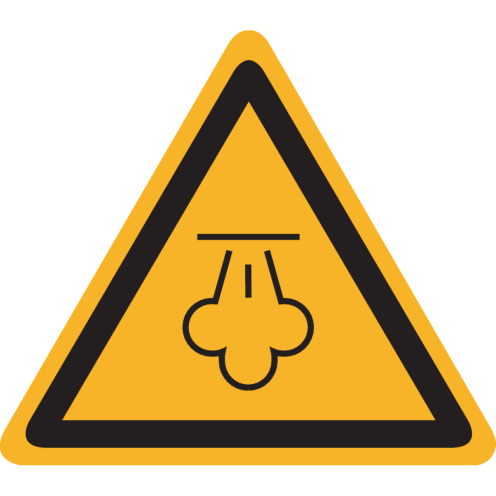 Sticker met pictogram "Waarschuwing Hete Stoom" - ISO7010 - W080