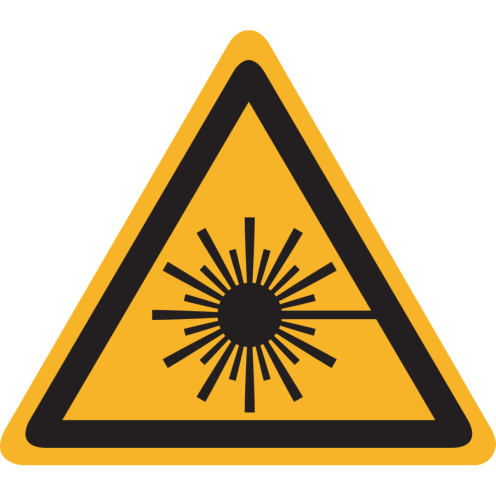 Sticker met pictogram "Waarschuwing Laserstralen" - ISO 7010 - W004