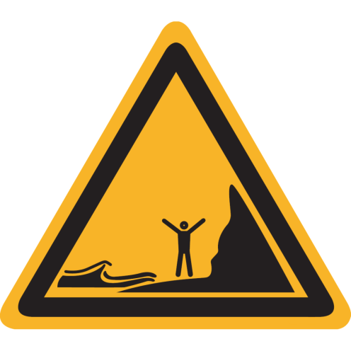 Sticker met pictogram "Waarschuwing Vloedgevaar" - ISO 7010 - W060