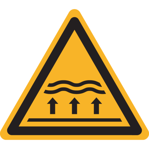 Sticker met pictogram "Waarschuwing Overstromingsgebied" - ISO 7010 - W077