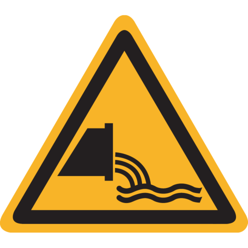 Sticker met pictogram "Waarschuwing Afvoer Afvalwater" - ISO 7010 - W055