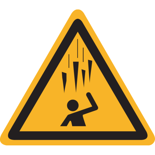Sticker met pictogram "Waarschuwing Vallend IJs" - ISO 7010 - W039