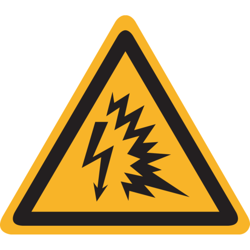 Sticker met pictogram "Waarschuwing Vlamboog" - ISO 7010 - W042