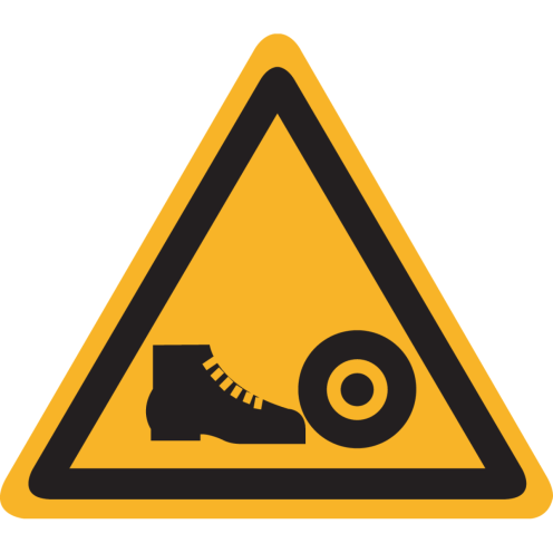 Sticker met pictogram "Waarschuwing Gevaar voor Voeten"