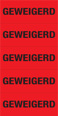 Sticker Geweigerd rood