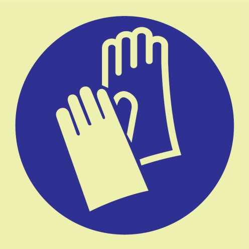 IMO sticker Wear Safety Gloves fotoluminescerebd