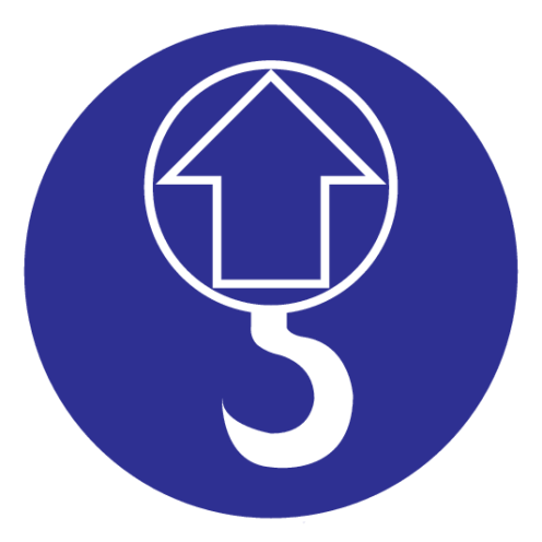 Sticker met pictogram hijspunt