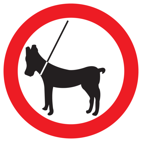 Sticker met pictogram Hond aan de riem