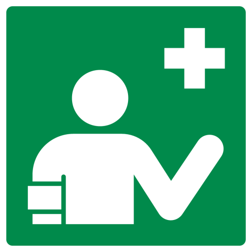 Sticker met pictogram eerstehulpverlener