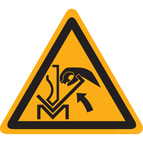 Sticker met pictogram "Waarschuwing Knelgevaar voor Hand" - ISO 7010 - W031