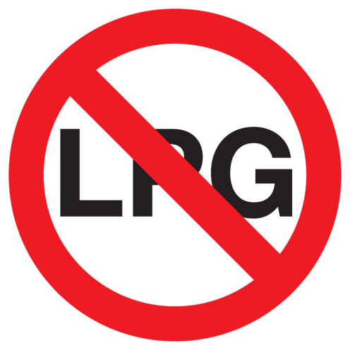 Sticker met pictogram LPG verboden