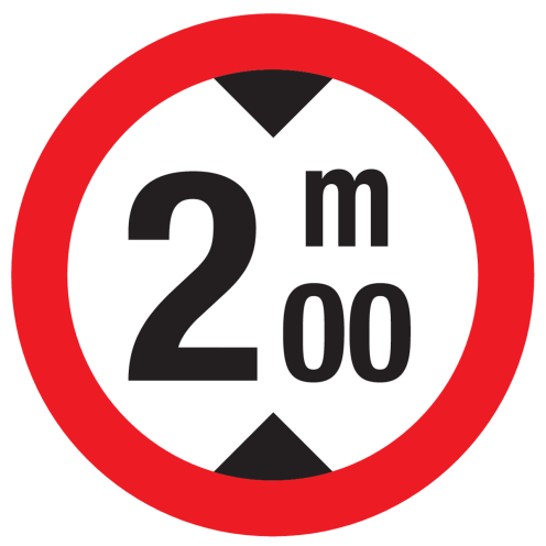 Sticker met maximale hoogte aanduiding