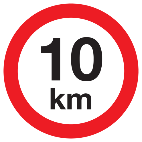 Sticker met pictogram Maximale snelheid 10km