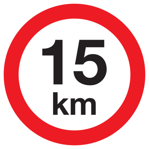 Sticker met pictogram Maximale snelheid 15km