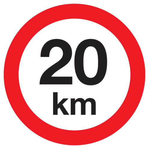 Sticker met pictogram Maximale snelheid 20km