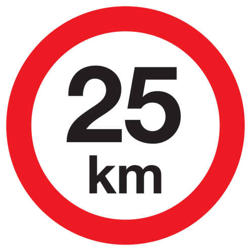 Sticker met pictogram Maximale snelheid 25km