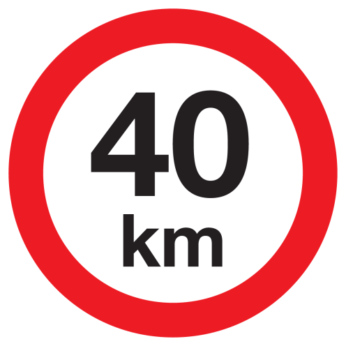 Sticker met pictogram Maximale snelheid 40km