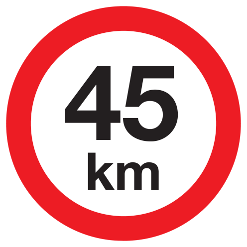 Sticker met pictogram Maximale snelheid 45km