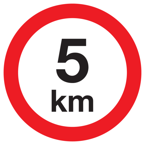 Sticker met pictogram Maximale snelheid 5KM