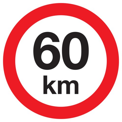 Sticker met pictogram Maximale snelheid 60km